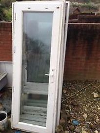 PVC Doors in Hartlepool removed ready for repairs to hinges and locking system.